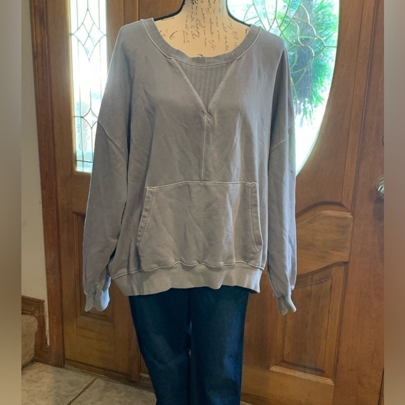 Peach Love oversized sweatshirt size large GUC - Picture 1 of 3